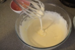 Eggs and sugar whisked together
